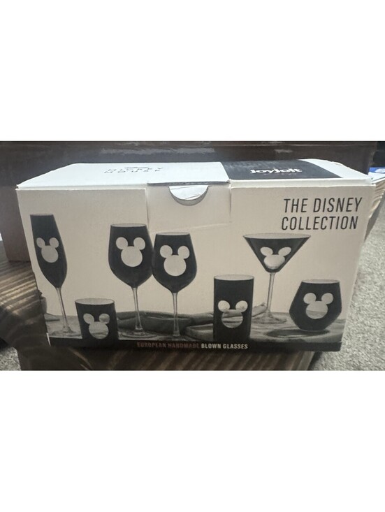 Other - JoyJolt Disney Mickey Mouse Stemless Wine Glasses 2pc 20oz European Handmade NIB